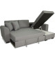 Canapé d'angle convertible réversible 4 places - Tissu gris clair - L 244 x P 151 x H 90 -HAMILTON -Fabriqué en Ukraine