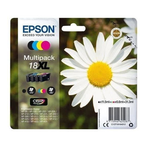 EPSON Multipack XL T1806 - Pâquerette - Noir, Cyan, Magenta, Jaune (C13T18164012)