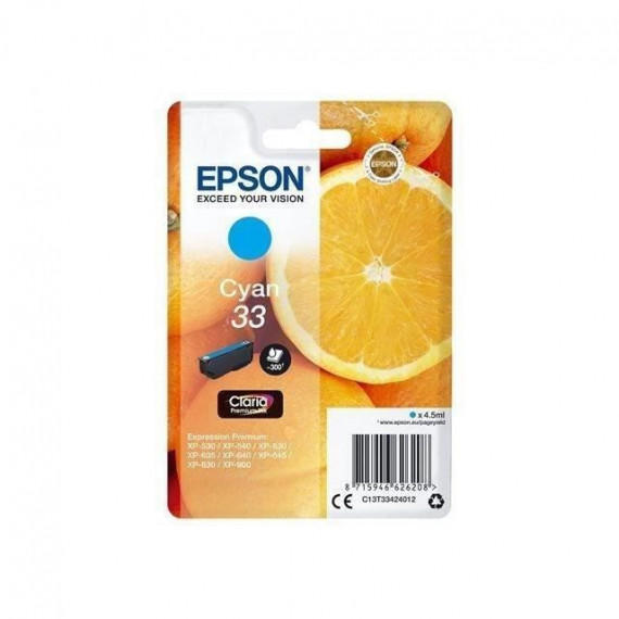 EPSON Cartouche d'encre T3342 Cyan - Oranges (C13T33424012)