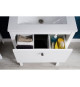 Meuble salle de bain avec vasque - OLE - Mélaminé - Blanc mat - 2 Tiroirs - L81 x H82 x P46 cm