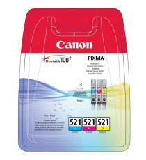 CANON Pack de 3 cartouches d'encre CLI-521 Cyan/Magenta/Jaune