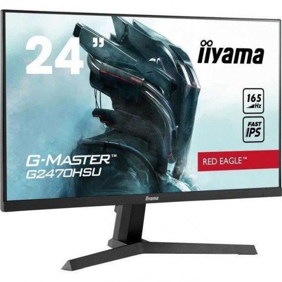 Ecran PC Gamer - IIYAMA G-Master Red Eagle G2470HSU-B1 - 23,8 FHD - Dalle IPS - 0,8 ms - 165 Hz - HDMI / DisplayPort - FreeSync