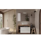 Ensemble Meuble salle de bain HAMBOURG L110 - Vasque + 2 Tiroirs + 3 niches  - Coloris chene clair et laqué blanc