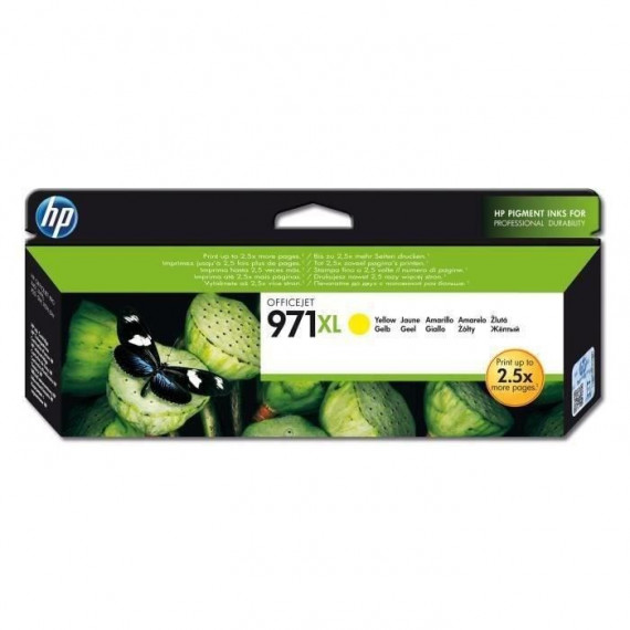 HP 971XL Cartouche d'encre jaune grande capacité  authentique (CN628AE) pour HP Officejet Pro X451/X476/X551/X576