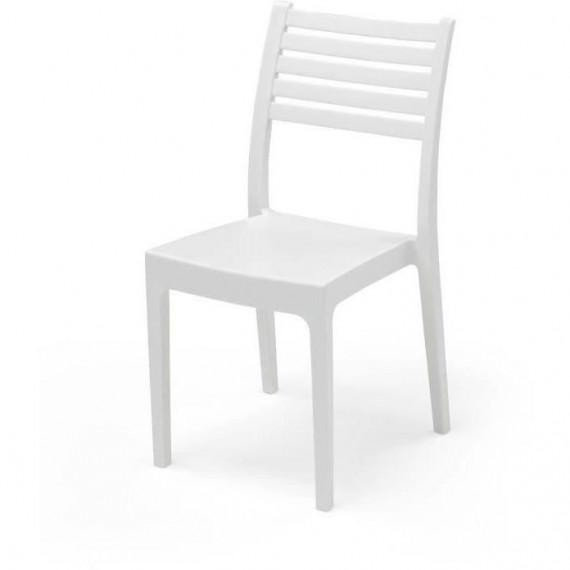 Chaise de jardin OLIMPIA ARETA - Blanc - Lot de 4 - 52 x 46 x H 86 cm - Résine de synthese