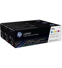 HP 131A Pack de cartouches de toner trois couleurs LaserJet authentiques (U0SL1AM) pour HP LaserJet Pro 200 Color M251/M276