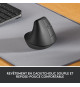 Souris Sans Fil Logitech Lift Ergonomique Verticale, Bluetooth ou récepteur USB Logi Bolt, Silencieuse - Graphite
