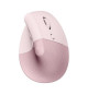 Souris Sans Fil Logitech Lift Ergonomique Verticale, Bluetooth ou récepteur USB Logi Bolt, Silencieuse - Rose