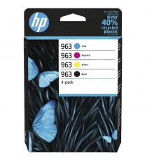 HP 963 Pack de 4 cartouches d'encre noire, cyan, jaune et magenta authentiques (6ZC70AE) pour HP OfficeJet Pro 9010 / 9020 se…