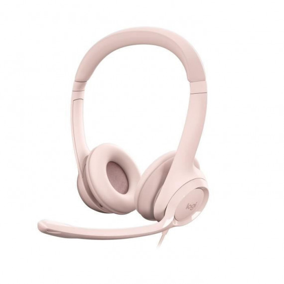 Logitech H390  Casque Filaire Stéréo avec Microphone Antibruit, USB-A - Rose