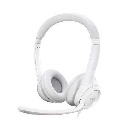 Logitech H390  Casque Filaire Stéréo avec Microphone Antibruit, USB-A - Blanc cassé