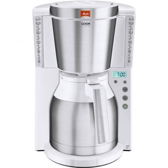 Cafetiere - MELITTA - Look IV Therm Timer 1011-15 - Programmable - AromaSelector - Verseuse isotherme - Blanc