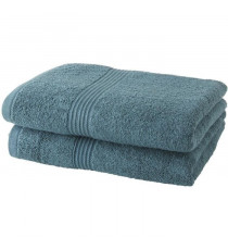 Lot de 2 serviettes de toilette TODAY 50x90 cm 100% Coton- Paon