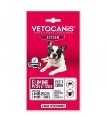 VETOCANIS Collier anti-puces et anti-tiques pour petit chien jusqu'a 10 kg - 4 mois de protection