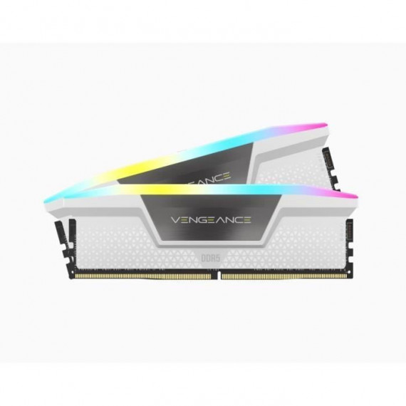 Mémoire RAM - CORSAIR - Vengeance RGB DDR5 - 32GB 2x16GB DIMM - 5600 MHz - 1,25V - Blanc (CMH32GX5M2B5600C36WK)