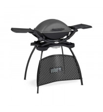 Barbecue électrique WEBER Q2400 avec stand - Grille acier 55x39 cm - Couvercle avec réflecteur de chaleur - Gris