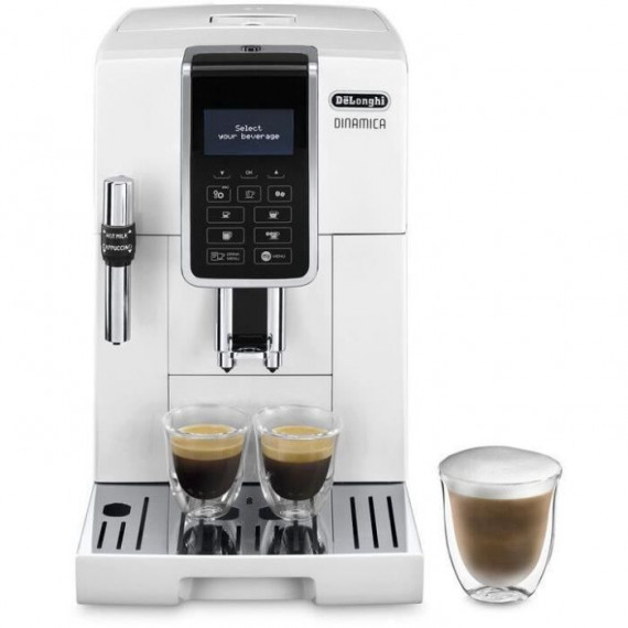 Machine a café automatique DELONGHI Dinamica ECAM 350.35 W - Blanc - Avec buse vapeur Cappuccino - 15 bar