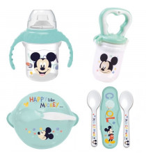 Pack repas 1er age THERMOBABY MICKEY - 1 grignoteuse + 1 bol + 1 tasse a poignée +2 cuilleres