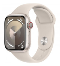 Apple Watch Series 9 GPS + Cellular - 41mm - Boîtier Starlight Aluminium - Bracelet Starlight Sport Band - M/L