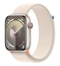 Apple Watch Series 9 GPS + Cellular - 45mm - Boîtier Starlight Aluminium - Bracelet Starlight Sport Loop