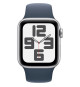 Apple Watch SE GPS + Cellular - 40mm - Boîtier Silver Aluminium - Bracelet Storm Blue Sport Band - S/M