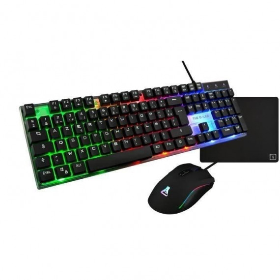 Combo Gaming 3 en 1- Clavier gaming et souris gaming rétroéclairé + Tapis de souris - THE G-LAB - COMBO YTTRIUM