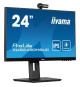 Ecran PC - IIYAMA - XUB2490HSUC-B5 - 24 IPS LED FHD - 4ms - 60Hz - HDMI DP VGA - Webcam FHD et microphone