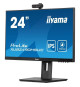 Ecran PC - IIYAMA - XUB2490HSUC-B5 - 24 IPS LED FHD - 4ms - 60Hz - HDMI DP VGA - Webcam FHD et microphone