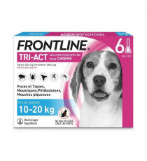 FRONTLINE Tri-Act Chiens M - 10 a 20 kg - 6 Pipettes - puces, tiques, moustiques, phlébotomes et mouches piqueuses