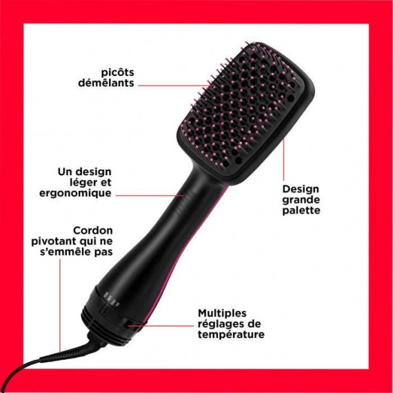 Brosse lissante REVLON Salon One-Step - RVDR5212E3 - picots démelants - plusieurs températures