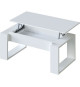 Table basse relevable - Mélaminé blanc  - L 105 x P 55 x H 45 cm NOVA