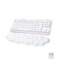 Logitech G - Clavier Gaming - G715 Mécanique Sans Fil Tactile (GX Brown) avec Repose-Poignet - White Mist