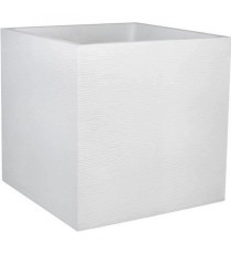 EDA PLASTIQUE Bac a fleurs carré Graphit - 57 L - 49,5 x 49,5 x 49,5 cm - Blanc cérusé