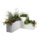 EDA PLASTIQUE Bac a fleurs carré Graphit - 57 L - 49,5 x 49,5 x 49,5 cm - Blanc cérusé