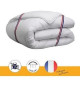 DODO Couette Anti-acarien 220 x 240 cm - Tempérée 300gr/m² - 100% fibre polyester - 2 personnes - Blanc
