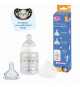 TIGEX Kit Biberon 150 ml + 2 tétines + 1 sucette - Temperature Control