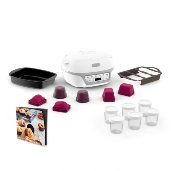TEFAL KD812110 Cake Factory Délices Silver Appareil a gâteau, 5 programmes auto + mode manuel, Accessoires, Application dédiée