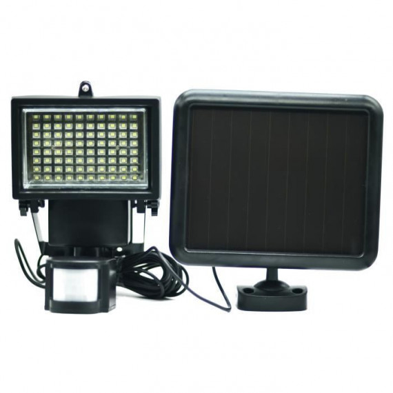 Spot solaire GALIX avec détecteur de présence - 80 LED - Noir