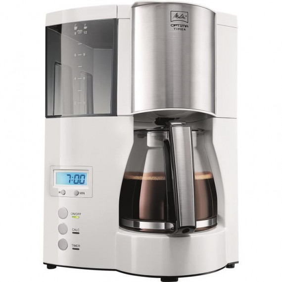 Cafetiere filtre programmable Melitta Optima Timer - Blanc - 850W - 8 tasses