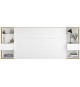PARISOT Tete de Lit avec étageres + chevets - Décor chene artisan et blanc - L 255 x P 36 x H 103 cm - WHITE