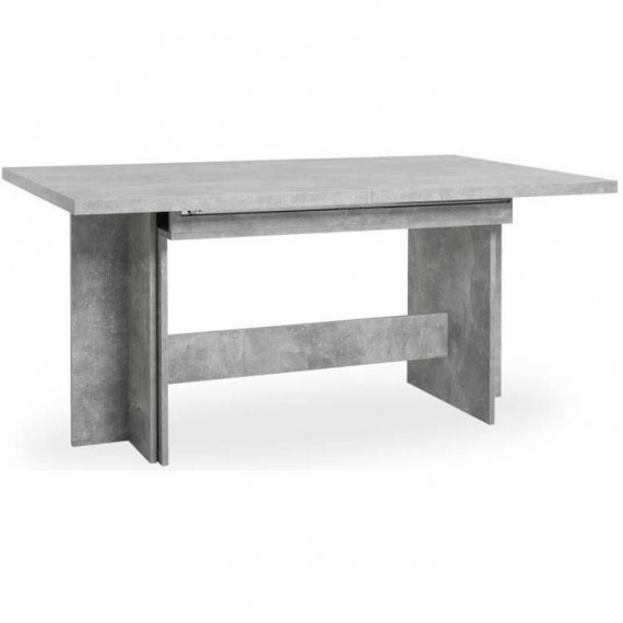 Table a manger extensible de 8 a 12 personnes - Classique - Effet béton structuré - ANCONA - L 160 / 310 x l 90 cm