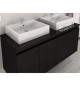 CINA Ensemble salle de bain double vasque L 120 cm - Noir laqué