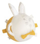 DOMIVA Balle d'activités Leafy Bunny - Coton bio - Sensorielle - Blanc/Jaune - 12 cm