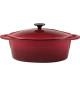 CREALYS GRAND CHEF Cocotte ovale en fonte d'acier émaillée - L 37 cm - 9 L - Rouge - Tous feux dont induction