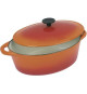 CREALYS GRAND CHEF Cocotte ovale en fonte d'acier émaillée - L 37 cm - 9 L - Orange - Tous feux dont induction