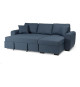 Canapé d'angle convertible réversible - 4 places - Tissu Bleu - HAMILTON - L 244 x P 151 x H 90 - Fabriqué en Ukraine