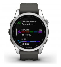 Montre GPS connectée - GARMIN - Fenix 7S - Argent avec bracelet gris