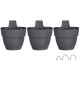 ELHO - Pot de fleurs -  Vibia Campana Foret Vertical Set/3 - Anthracite - Balcon extérieur - L 17.1 x W 20.7 x H 29.7 cm