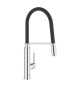 GROHE Robinet de cuisine évier Feel, robinet avec douchette extractible, bec en forme de U, inverseur 2 jets, 31489000