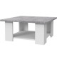 Table basse PILVI - Blanc et béton clair - Contemporain - L 67 x P 67 x H 31 cm